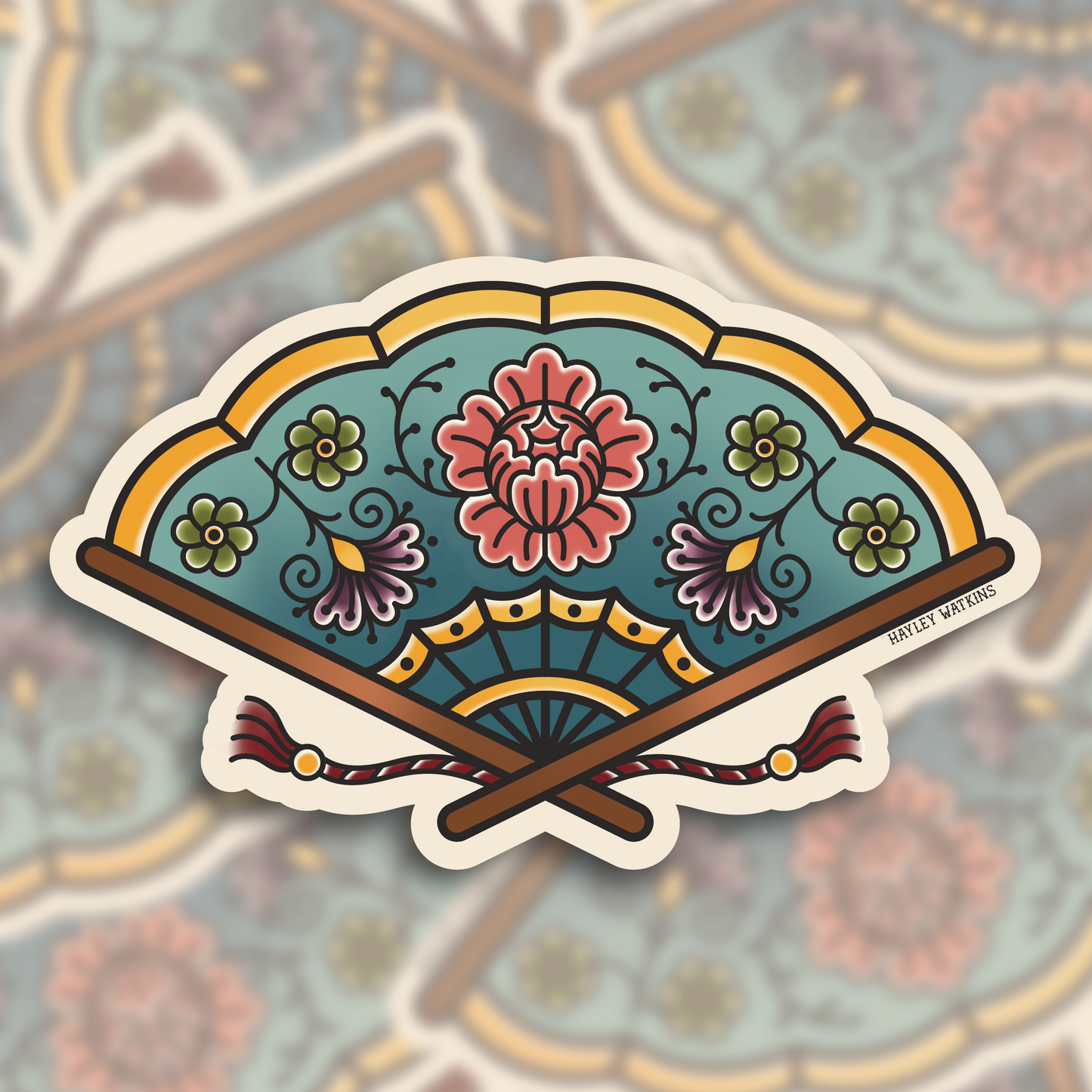 Flower Fan Sticker