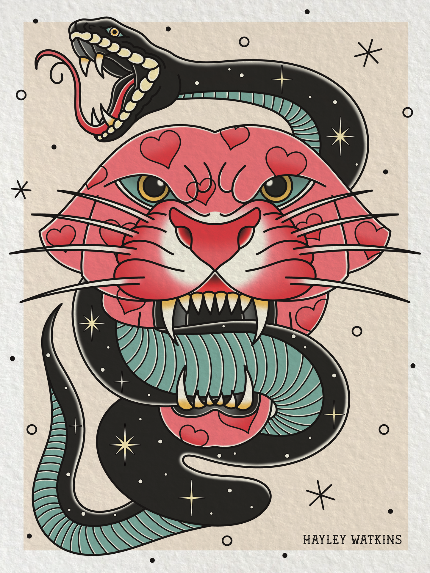 Snake & Panther Print (9x12)