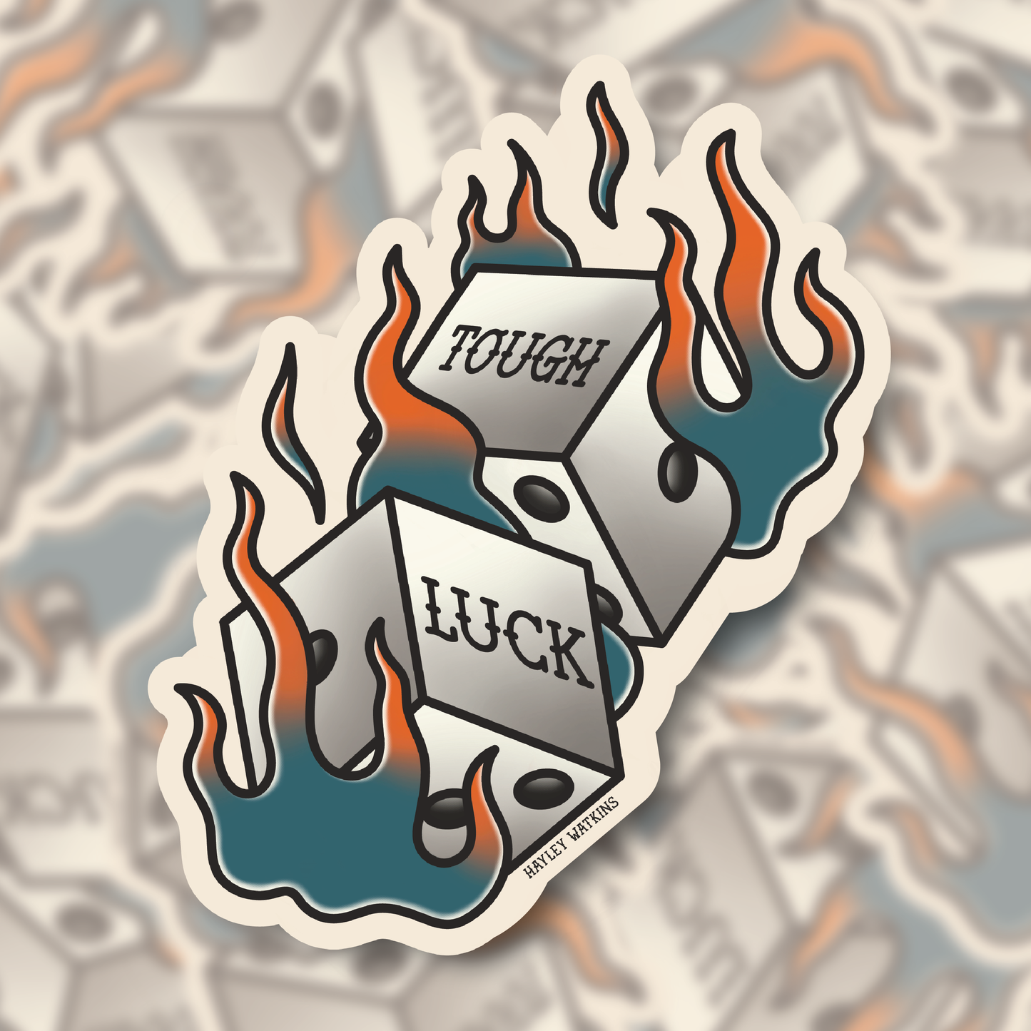 Tough Luck Dice Sticker