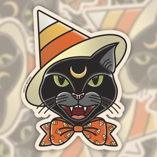 Candy Corn Cat Sticker